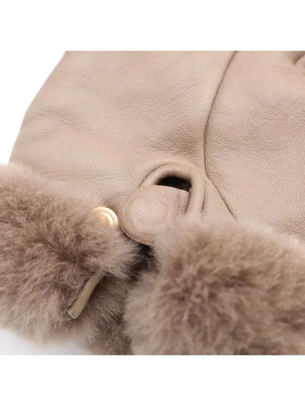 Hermes Kelly Glove Lambskin Mink Gold Beige Gloves